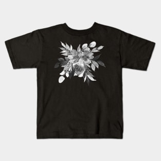 Black and White leaves Kids T-Shirt